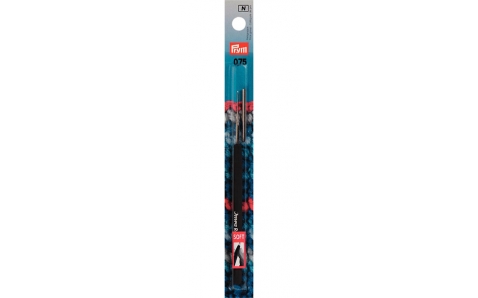 175624 Prym Крючок для вязания стальной с защитным колпачком и мягкой ручкой 0.75 мм