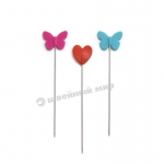 028521 Prym Love Булавки с пластиковыми головками в виде сердечек и бабочек 50 шт. 