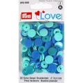 393000 Prym Love Кнопки "Color Snaps" круглые голубые, бирюзовые, синие 12,4 мм 30шт.