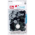 393003 Prym Love Кнопки "Color Snaps" круглые светло-серые, темно-серые, черные 12,4 мм 30шт.