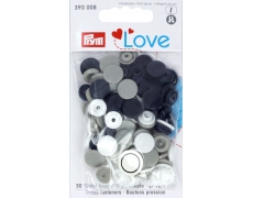 393008 Prym Love Кнопки "Color Snaps" круглые серые, белые, темно-синие 12,4 мм 30шт.