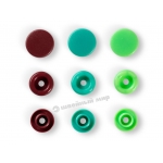 393005 Prym Love Кнопки "Color Snaps" круглые зеленые,светло-зеленые,коричневые 12,4 мм 30шт.