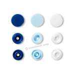 393009 Prym Love Кнопки "Color Snaps" круглые белые, голубые, синие 12,4 мм 30шт.