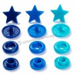 393060 Prym Love Кнопки "Color Snaps" звезда бирюзовая, ярко-синяя, синяя 12,4 мм 30шт.