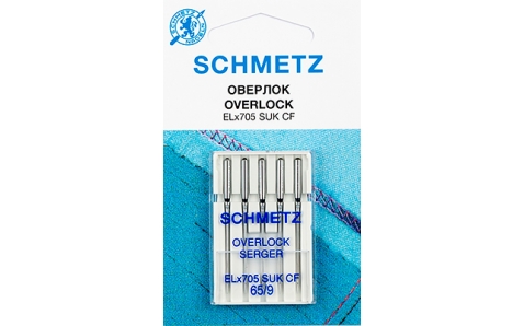 Иглы Schmetz к Coverlock для трикотажа №65 ELX705 SUK CF (хромированные)VJS